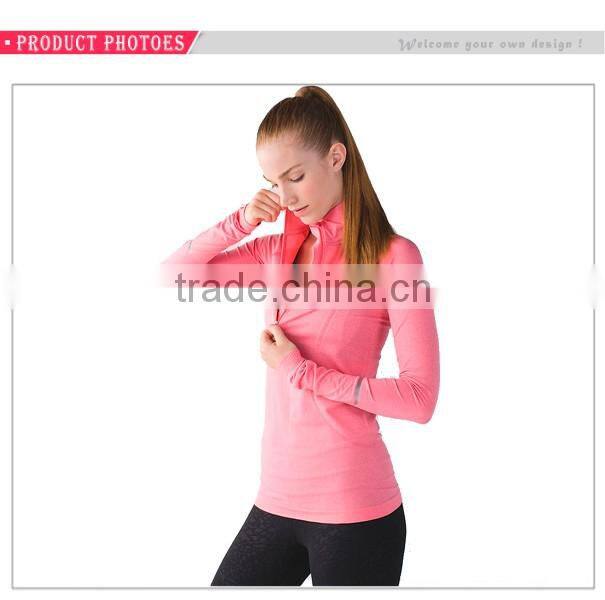 Wholesale brushed cotton fabric sweatshirts blank half zip women sweatshirt