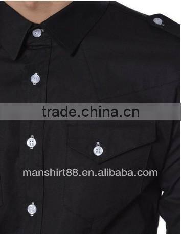 slim fit long sleeve military style casual shirt