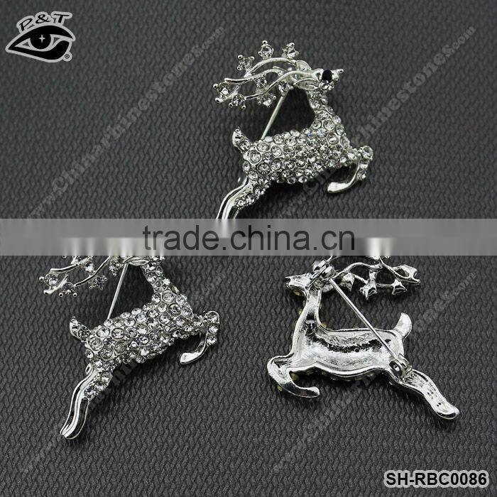 Fashion Rhinestone Brooch Deer Designs For Garment Dress