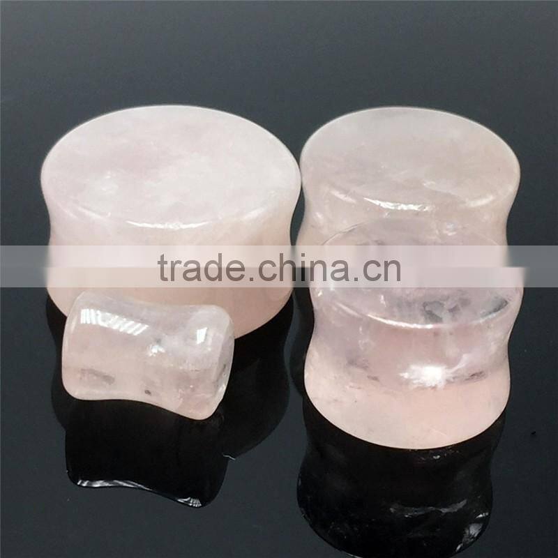 Bulk Rose Quartz High Polished Organic Stone Ear Expander Stone Ear Stretcher