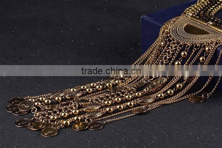 2016 indian handmade tribal tassel necklace in gold sliver color for women