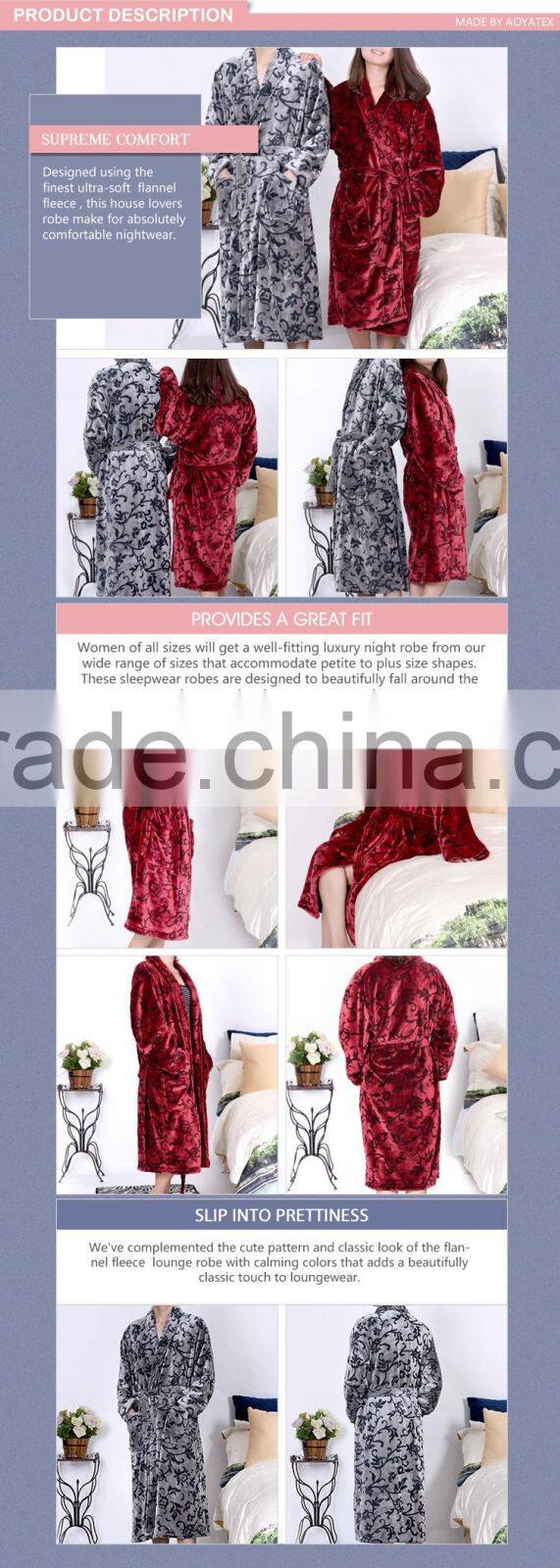 China factory high quality 100% cotton waffle bathrobe