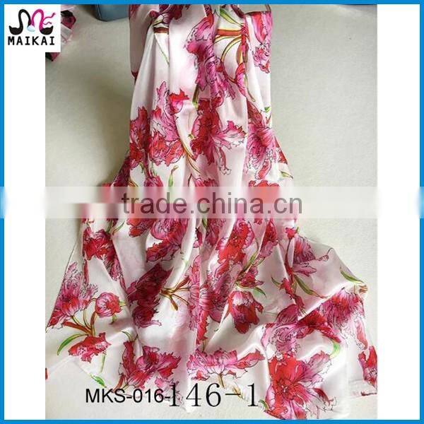 European hot selling printing silk summer fashion beach scarf