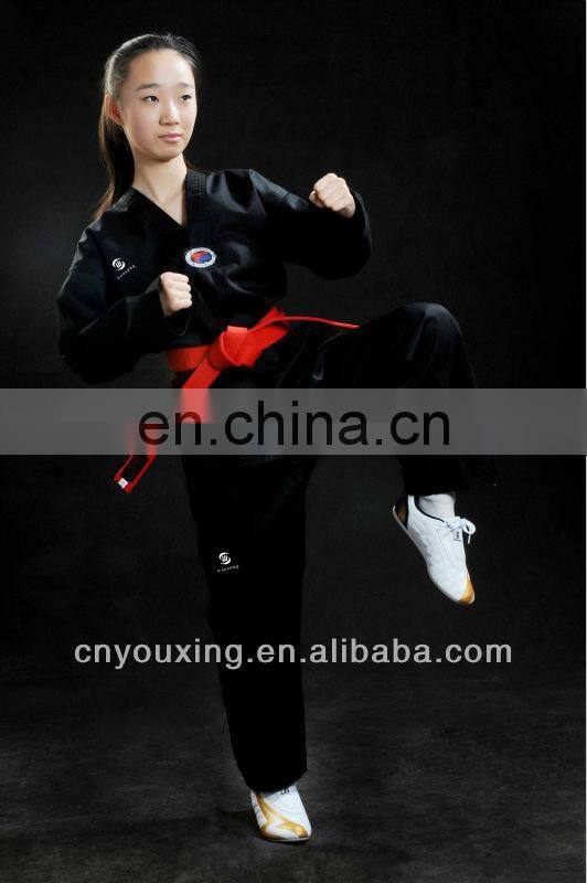 Cheapest taekwondo uniform/taekwondo clotthing/taekwondo dobok black color