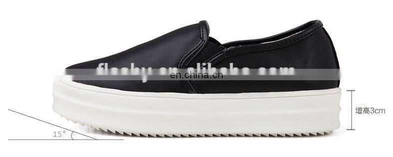 Wholesale ladies black platform shoes genuine leather high heel shoe