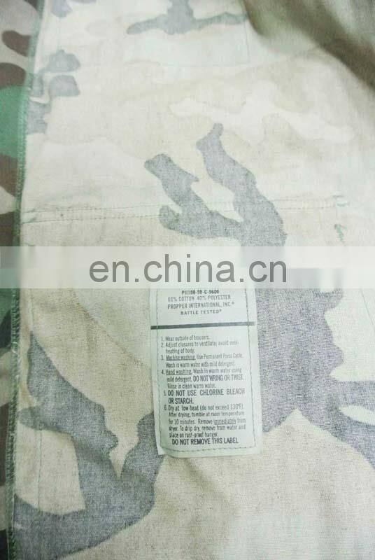 Factory OEM Pure Color Army Tactical BDU Woodland Camouflage Military Uniform/Jungle Camouflage Battle Dress Uniform