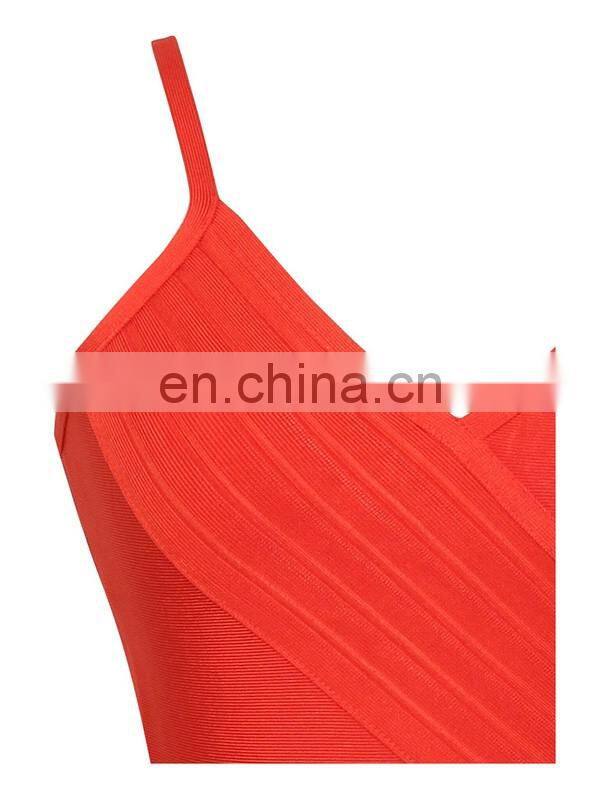 Amigo 2017 new style orange midi sexy mermaid bandage dress fish strap elegant evening dresses for women party wear