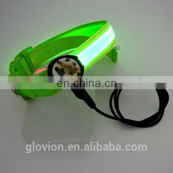 ECO-friendly pet collar durabl dog collar for training and hunting USB rechargeable flashing collar