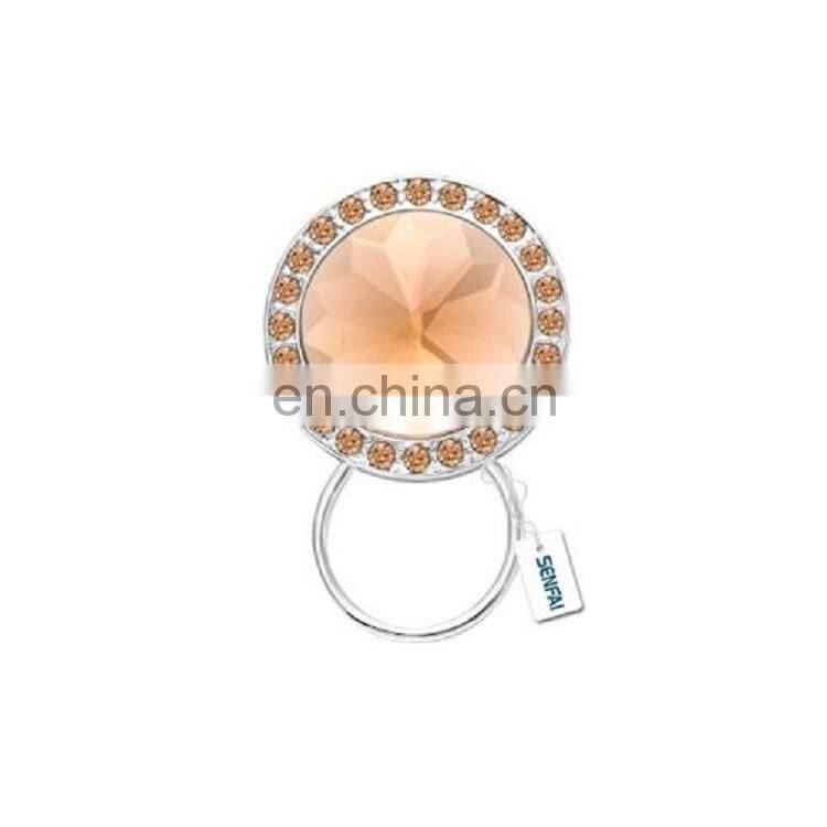 China Wholesale Round Shining Crystal Magnetic Eyeglass Holder Brooch Pins