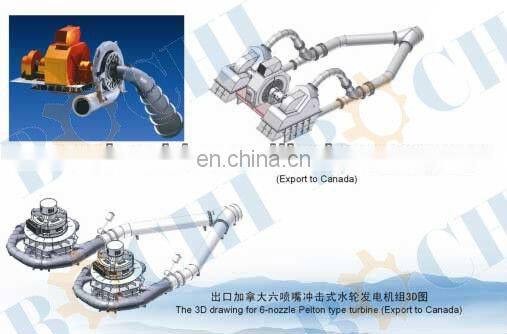 BOCHI High efficiency 80-1200 meters head impulse Turbine