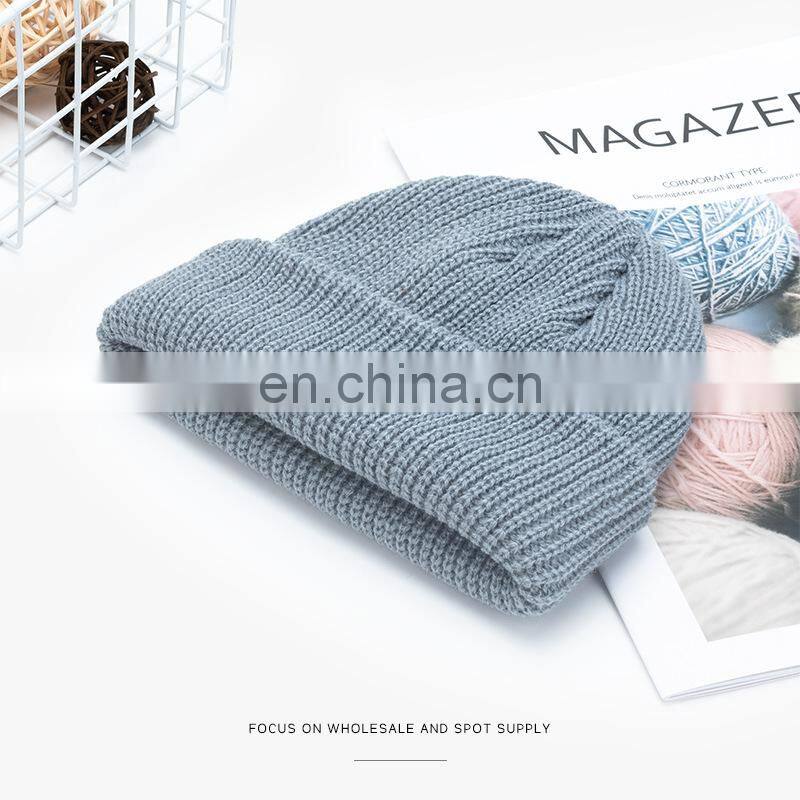 Adult Winter Warm Beanies Casual Short Thread Hip Hop Hat Men Beanie Female Girl Knitted Beanie Ribbed Skullcap Elastic Hats