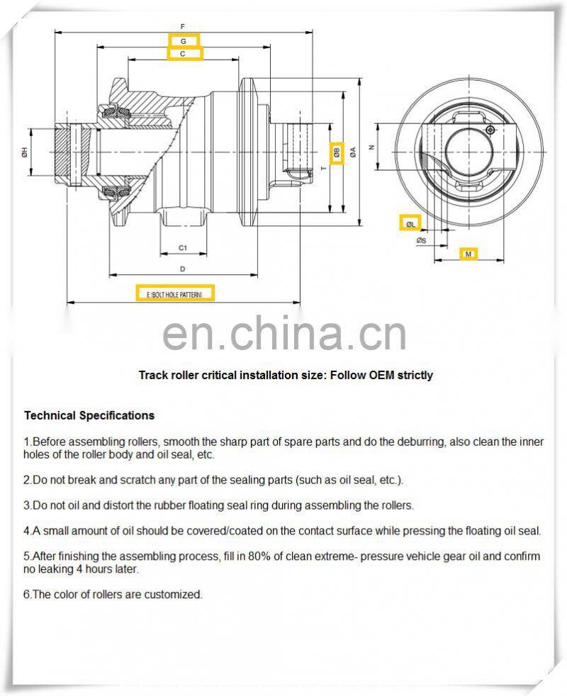 spare parts bottom/track roller PC30-1 high quality excavator bottom roller track