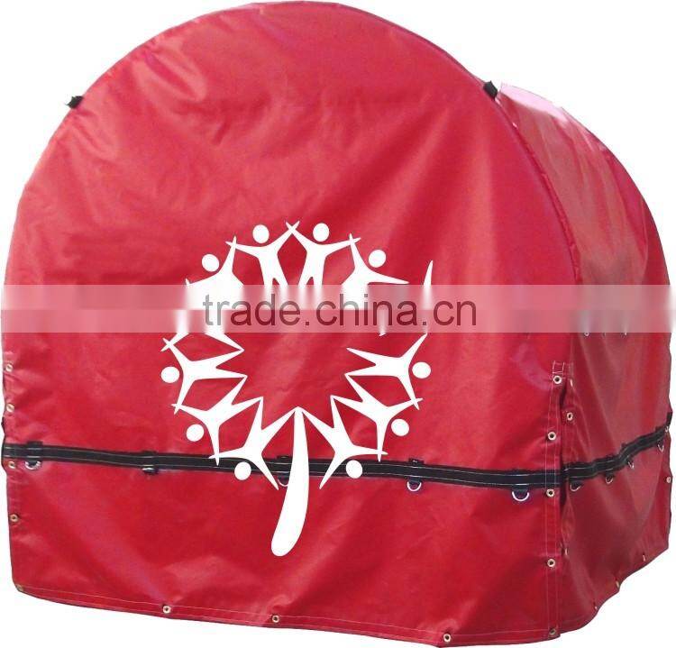 7' Round x 4' Across Flat Coil Tarp w/ Side Flaps for Flatbed Truck