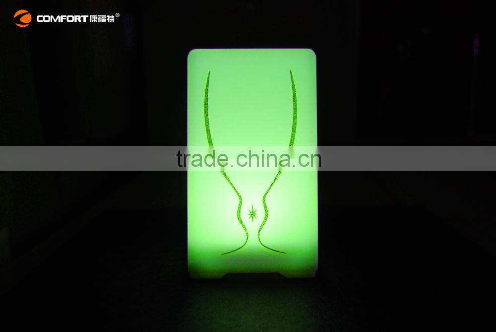 recharging colorful battery operated square led table lamp for bar