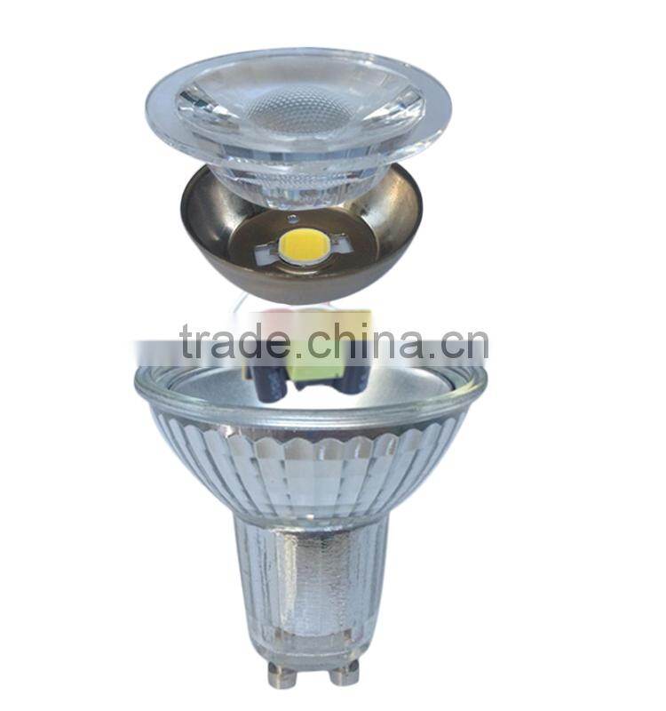 Low price Glass material COB led spotlight GU10