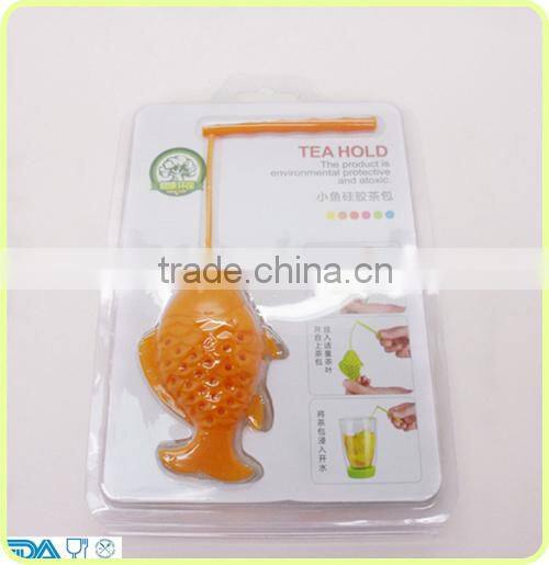 2015 New Design FDA/LFGB Fishing Shape Silicone Tea Bag