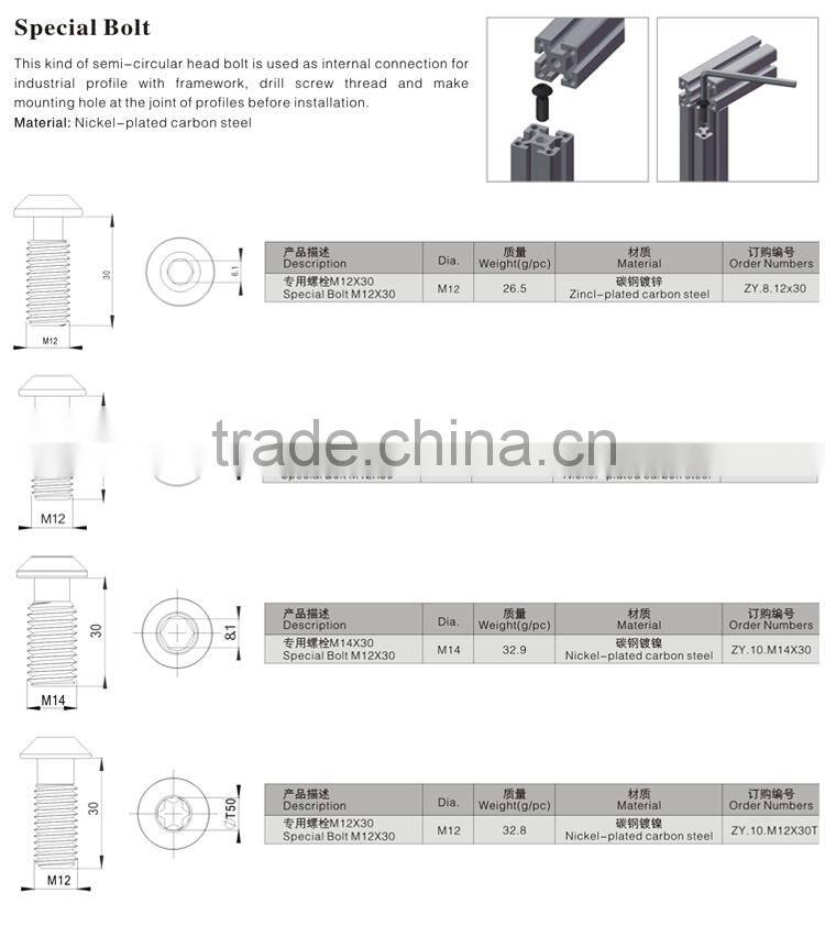 Wholesale Goods From China Factory Jinli DIN Standard Kinds Of Special Half Round Bolts