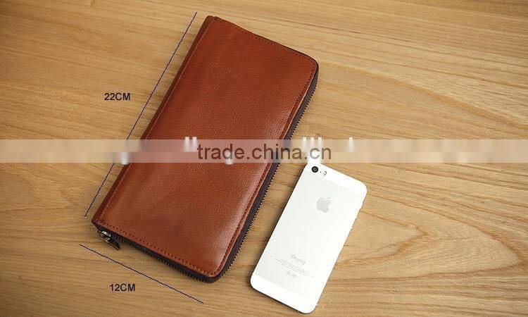 vintage style cowhide leather cell phone case wallet men clutch wallet with phone holder