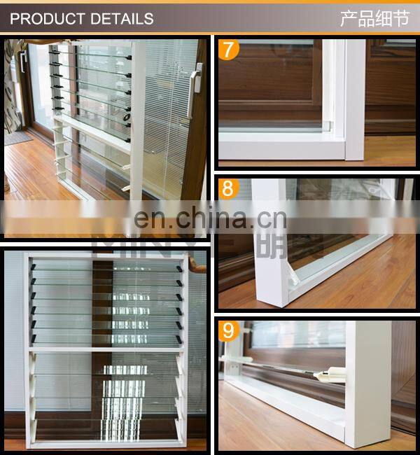 Aluminum exterior glass shutter window for residential use