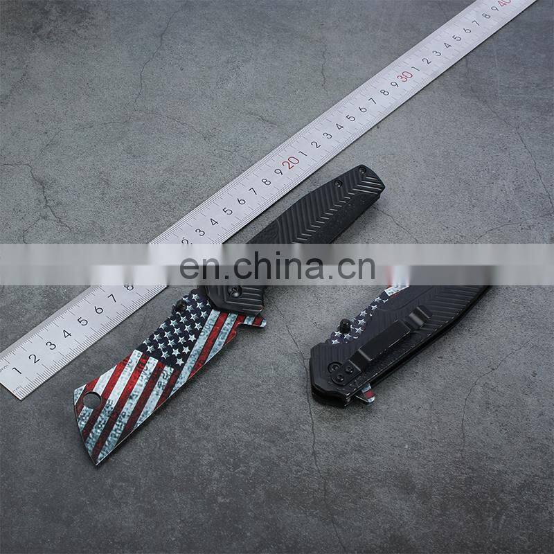 Aluminum Handle Stainless Steel Folding Blade Hunting Knife with Belt Clip