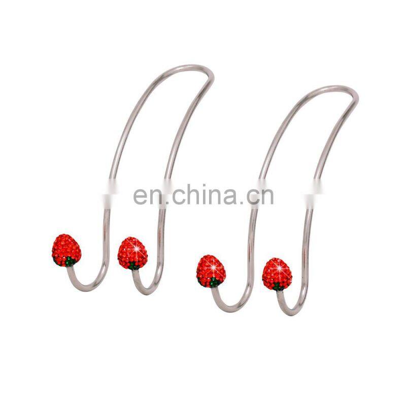 2pcs Stainless Steel car Hanger For Bags Universal Seat Headrest Rhinestones Auto Hooks Car Hangers Bling Interior