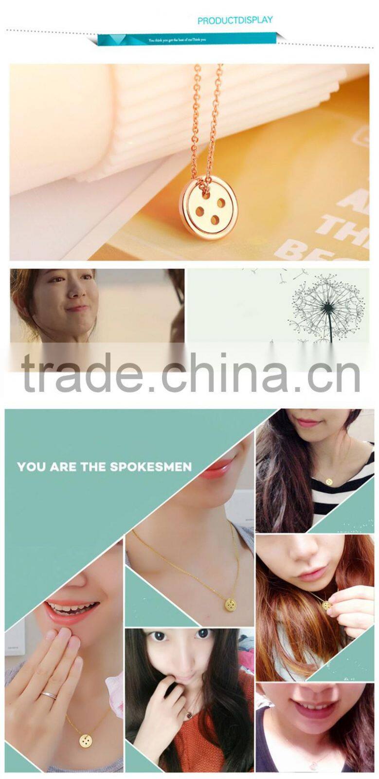 Gold necklace designs in 10 grams button girlfriend lucky necklace