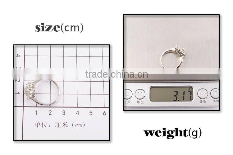 2015 hot new jewelry pave crystal wedding ring silver lady rings