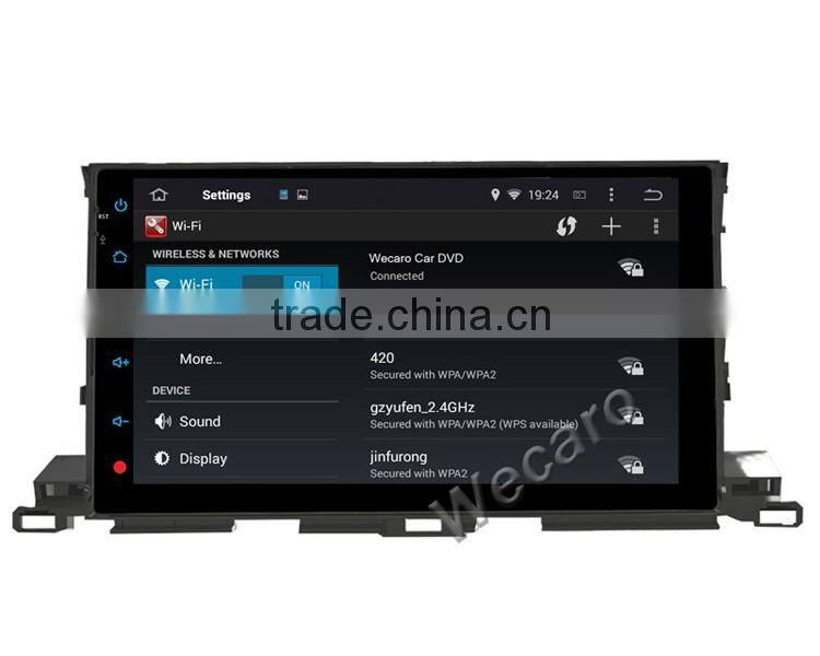 Wecaro WC-TH1022 10.2 inch android 4.4/5.1 car stero gps for toyota highlander car headrest dvd player 2014 + Wifi 3G Radio RDS