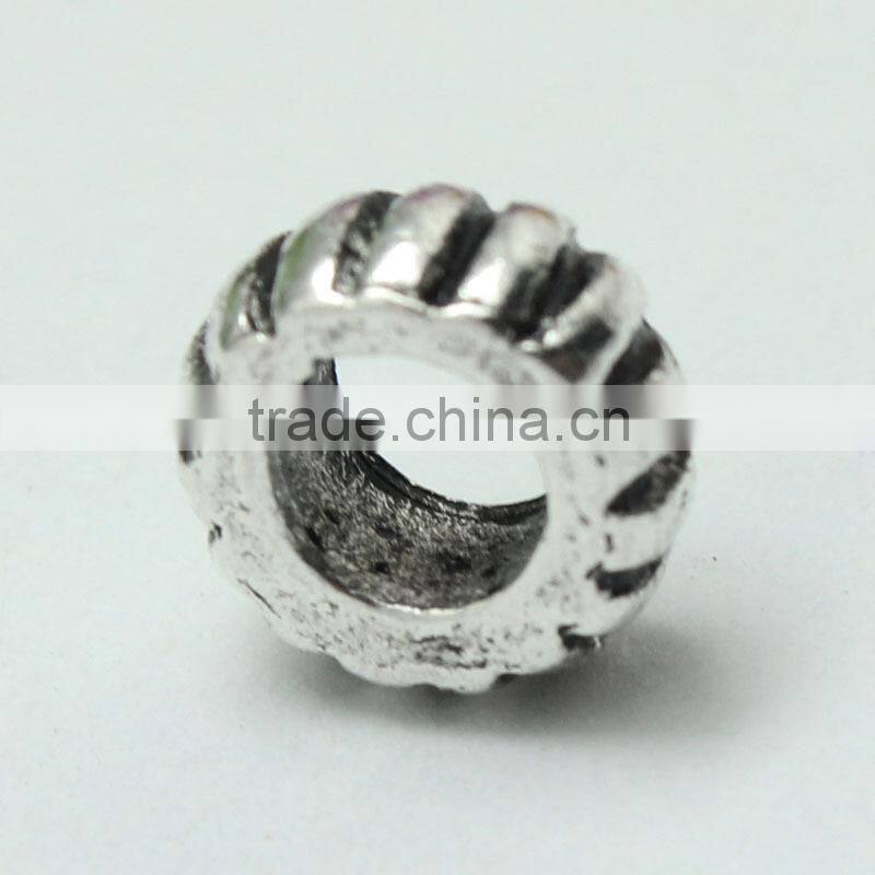 Lead Free Nickle Free Zinc Alloy Pdora Tire Shape Jewelry Hole Beads for Bracelets and Necklaces