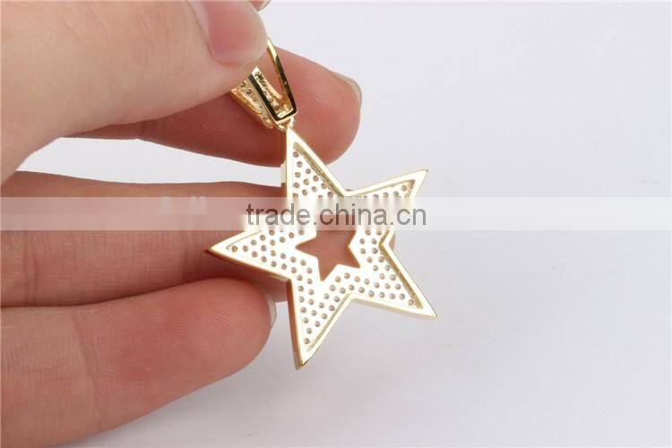 New arrival 925 silver AAA cz five-pointed star pendant jewelry hip hop series