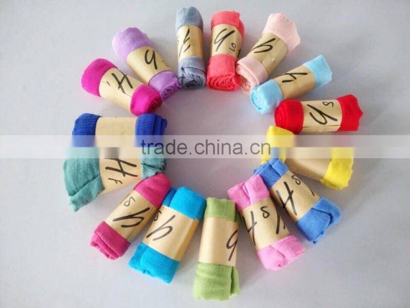 Wholesale Fall Winter Solid Color Cotton Viscose Fashion Ladies Plain Shawl Scarf