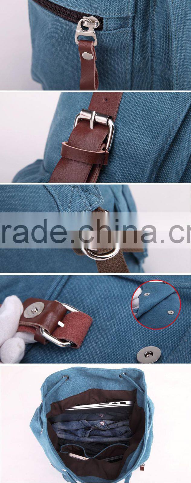 Large capacity outdoor leisure waterproof functional rucksack canvas