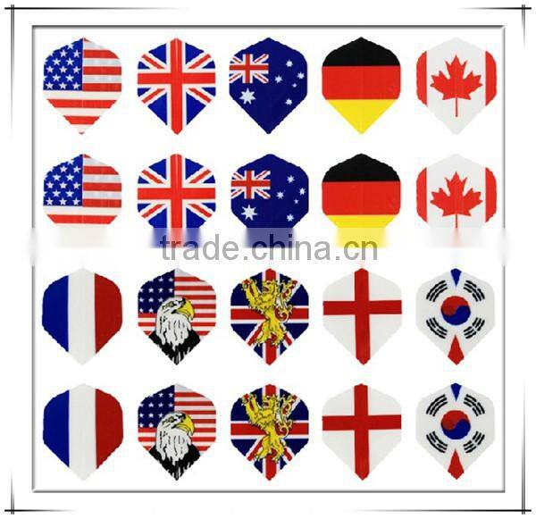 Plastic dart flights with flag picture