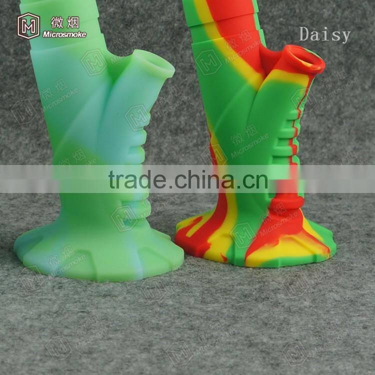 Competitive price silicone rubber water pipe with glass stem and bowl slid water pipe for smoking