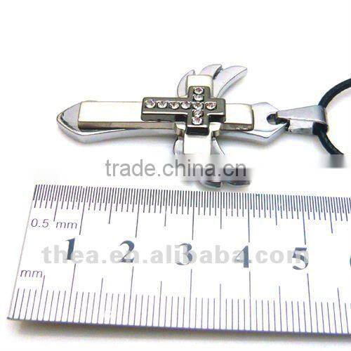 Trendy Europe style star necklace, angel's wing cross pendant necklace popular in Ameria