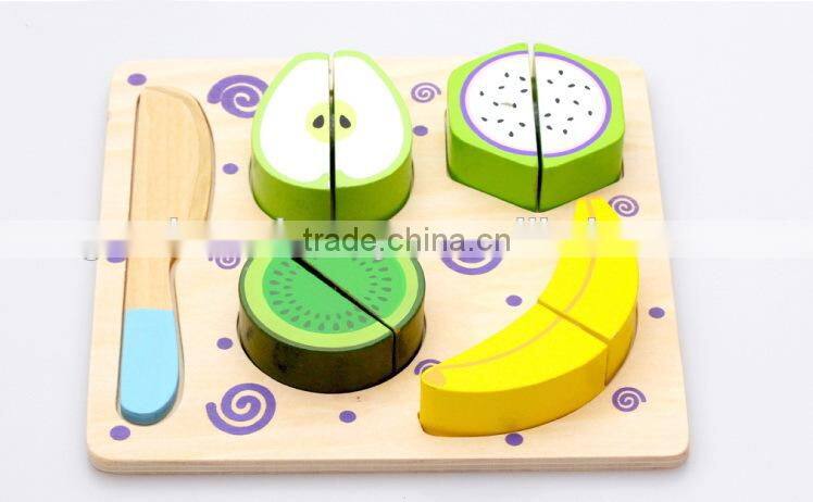 2015 New fruit cutting wooden puzzle toys for children