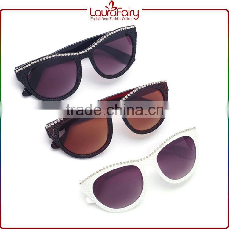 Laura Fairy Promo 2016 Brand Your Own Logo Diamond Decor Sunglasses For Women