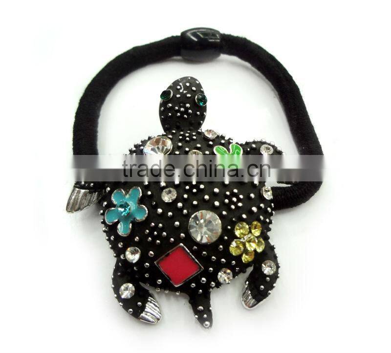 Double Layer Style Hollow Design Heart Hair Tie With Charming Stones