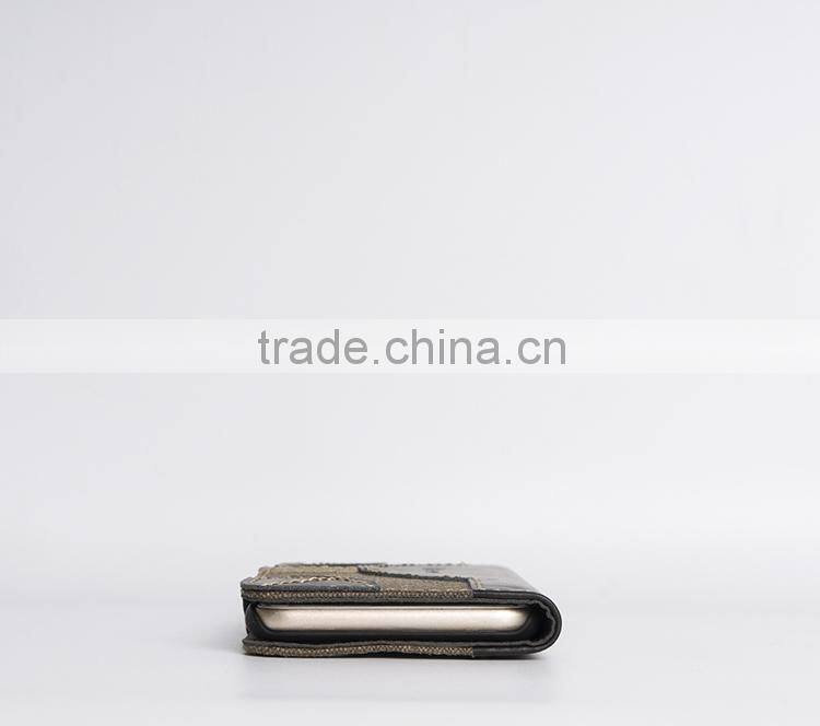 case for iPhone 6S with Full-grain cowhide leather black handmade case for mobile phone OEM/ODM accepted