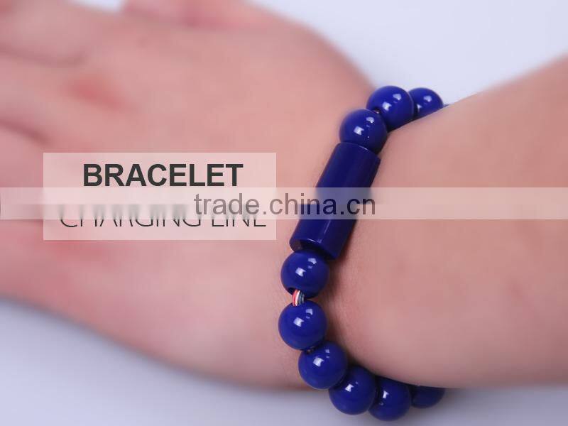 2015 New colorful usb cable micro usb data Bracelets cable for samsung/iphone5/6