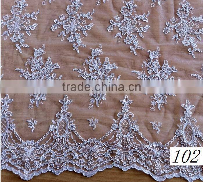 wholesale new design white bridal lace fabric