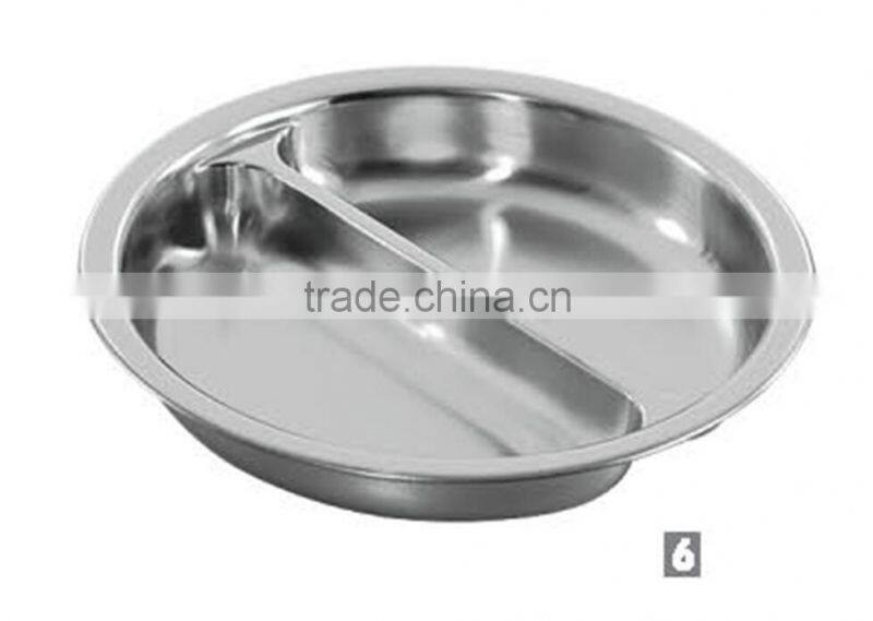 4L stainless steel lunch round plate, round shape food tray