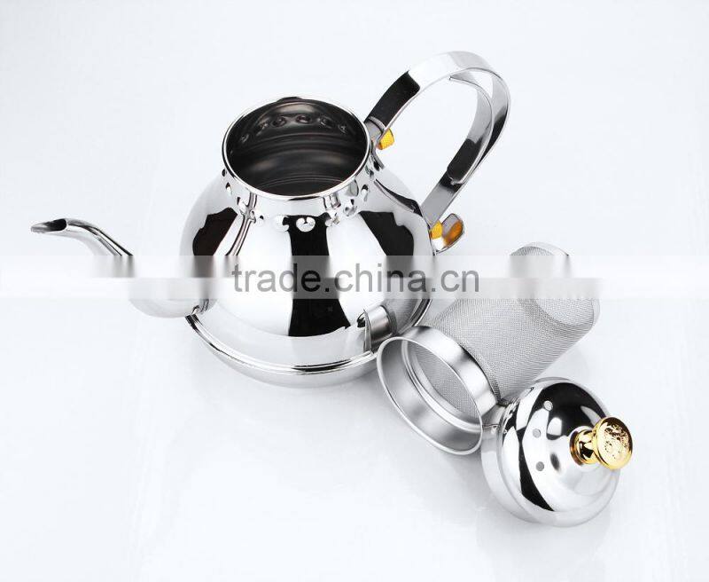 2015 new and hot China 1.2L Tea kettle with a Strainer suit for induction cooking