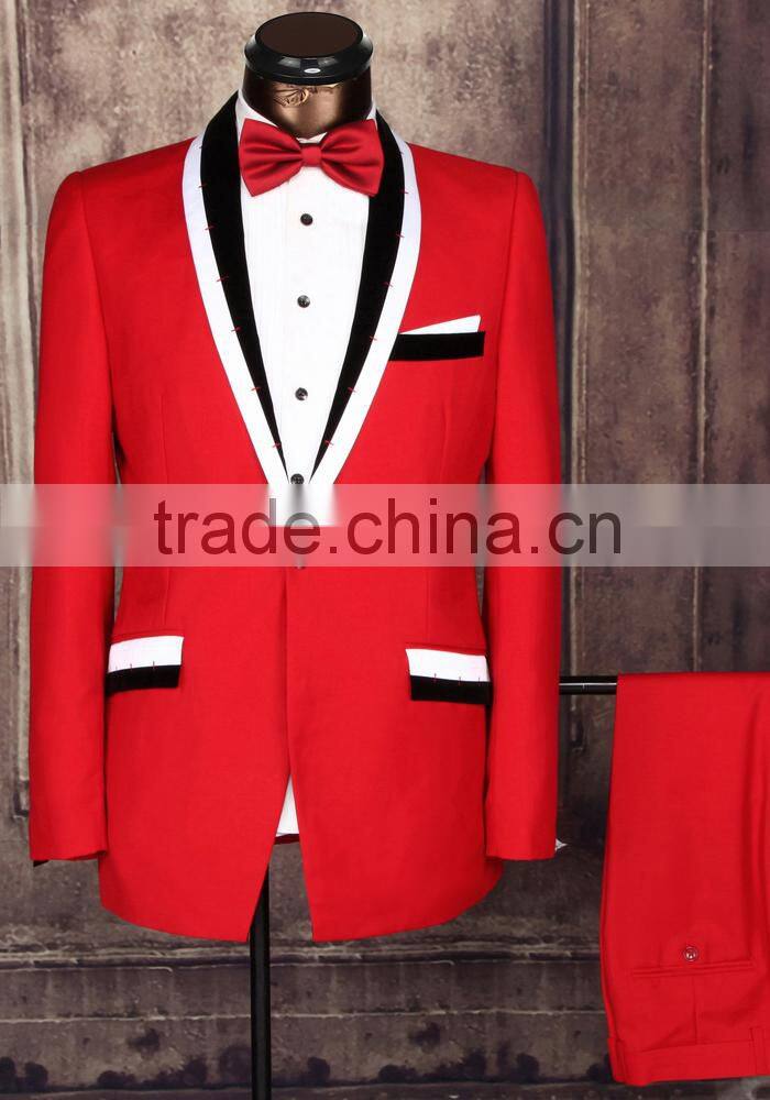 2016 men coat pant designs wedding suit red formal dress suit wedding