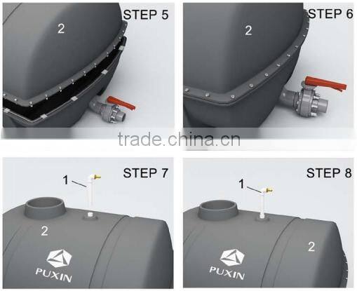 China Puxin plastic septic tank for plant for domestic waste water treatment