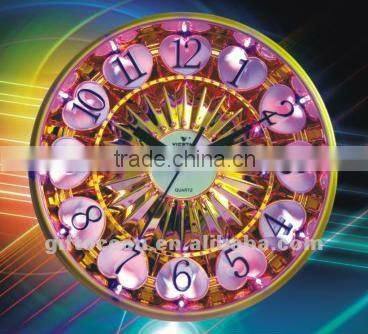 Noble LED light analog wall clock, hotel LED wall clock