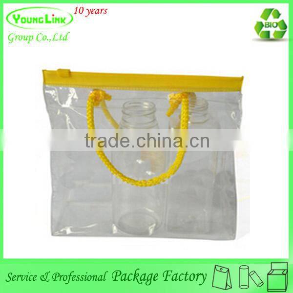 Transparent soft cosmetic bag/EVA zipper makeup tools bag/toiletry bag with handle