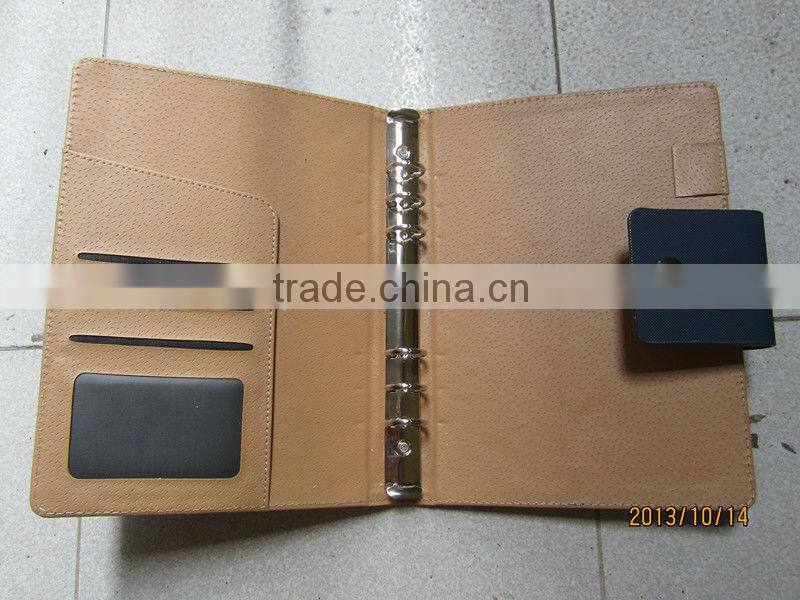 Organizer A5 Leather Notebook cover with ring bound