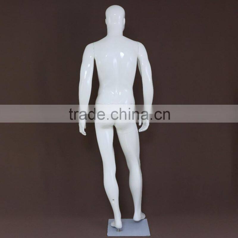 Window display sitting cool Full body muscel men frock mannequin male