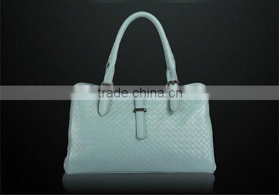 Lastest women big designer woven shoulder bag genuine leather tote bag